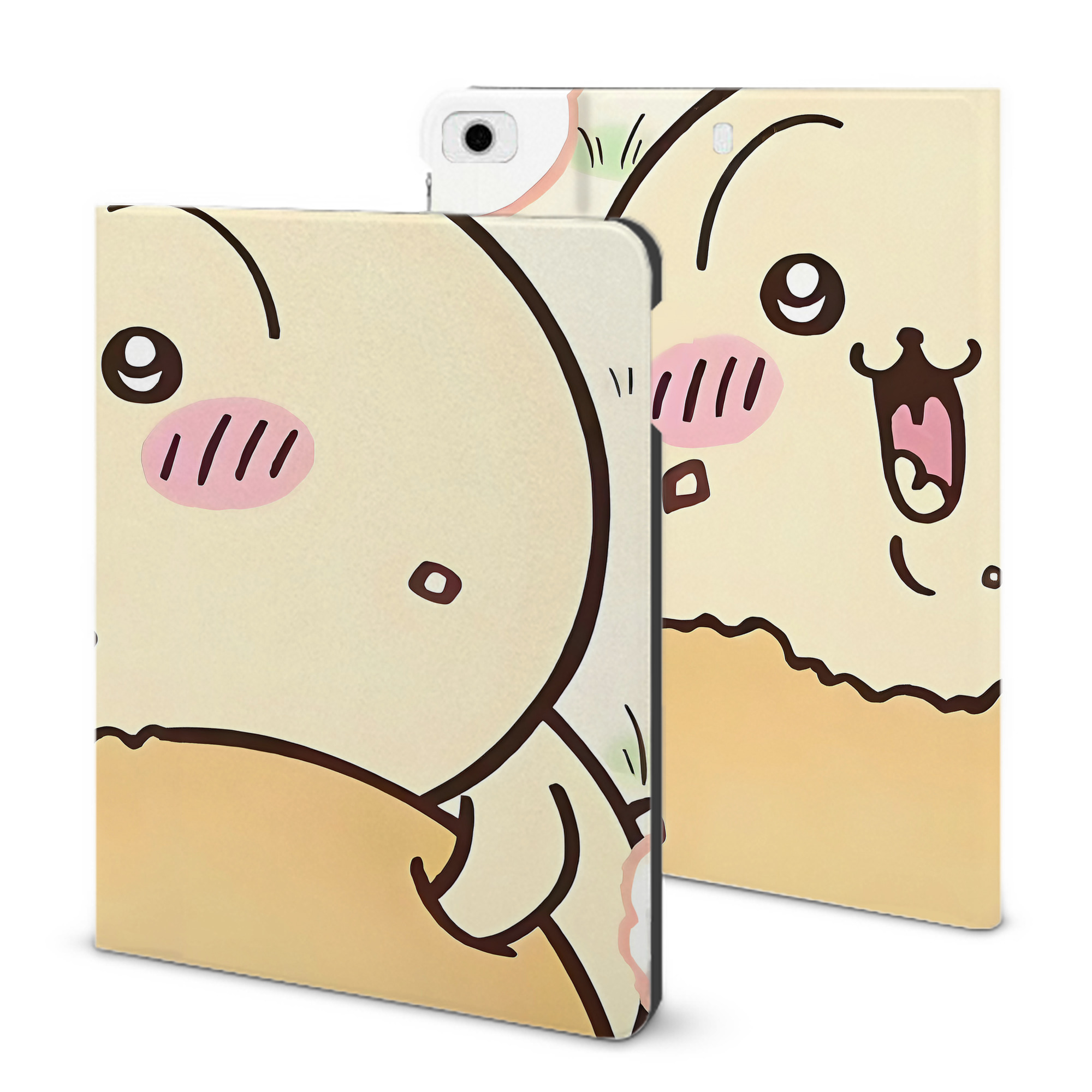 （画像用） ちいかわ Chii-kawa IPad ケース ブック型 PUレザー TPU 耐衝撃 軽量 薄型 ペン収納なし 全面保護 IPad 各モデル対応
